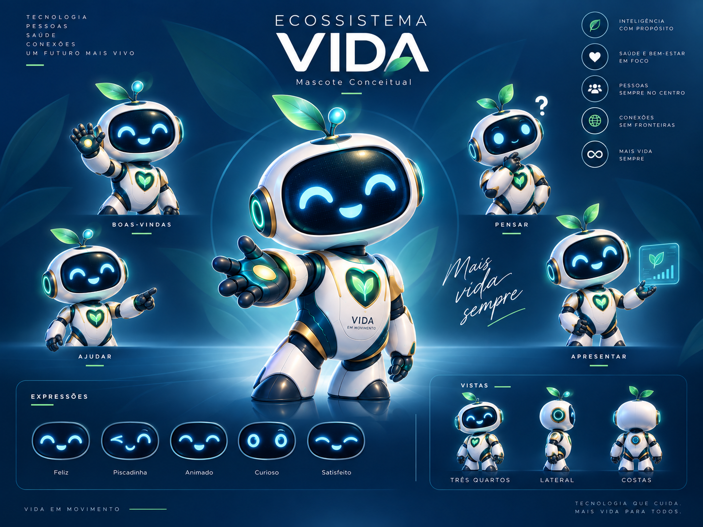 Mascote conceitual do Ecossistema VIDA